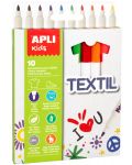 Marker de desenat pe textil APLI - 10 culori - 1t