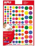 Stickere autoadezive APLI - Cercuri, 7 culori, 624 de bucati - 1t