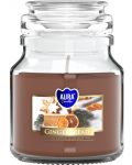 Lumânare parfumată într-un borcan Bispol Aura - Gingerbread, 120 g - 1t