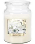 Borcan pentru lumânări parfumate Bispol Aura - Premium line, flori albe, 500 g - 1t