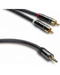 Cablu audio QED - Performance J2P, 2x RCA/3,5 mm M/M, 1,5 m, negru - 3t