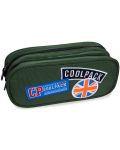 Penar scolar elipsoidal Cool Pack Clever - Badges Green, cu 2 compartimente - 1t