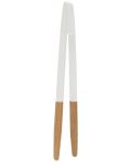 Cârlige de bambus Pebbly - 24 cm, alb - 2t