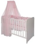 Baldachin pentru pat pentru copii Lorelli - Color Pom Pom, 480 x 160 cm, roz - 1t