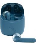 Casti wireless cu microfon JBL - T225 TWS, albastre - 1t
