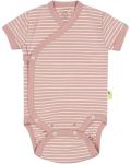 Body cu dungi pentru bebeluși Bio Baby - Bumbac organic, 62 cm, 3-4 luni, roz - 1t