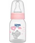 Biberon Wee Baby Classic - 125 ml, roz cu elefant - 1t