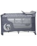 Pătuț pentru bebeluși pe 2 niveluri Lorelli - Moonlight, Cool grey pandas - 2t