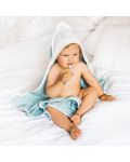 Prosop pentru bebelusi cu gluga Babyono - 85 х 85 cm, albastru  - 3t