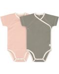 Body pentru copii Lassig - 62-68 cm, 3-6 luni, roz-verde, 2 buc. - 1t