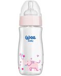 Biberon din sticlă termorezistentă Wee Baby Classic Plus, 280 ml, roz - 1t