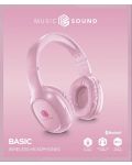 Casti wireless cu microfon Cellularline - Music Sound Basic, roz - 3t