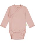 Body pentru bebeluşi Bio Baby - Bumbac organic, 62 cm, 3-4 luni, roz - 1t