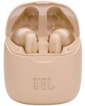 Casti wireless cu microfon JBL - T225 TWS, aurii - 2t