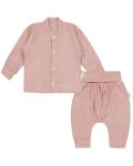 Set de 2 piese Bio Baby - 62 cm, 3-4 luni, roz frotte - 1t