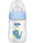 Biberon din sticlă Wee Baby Classic Plus, PP, 150 ml, синьо с динозавър - 1t