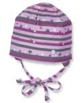 Pălărie pentru bebeluși Sterntaler - La stele, 41 cm, 4-5 luni, mov-gri - 1t