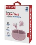 Căști fără fir ProMate - Lush Acoustic, TWS, roz/alb - 3t