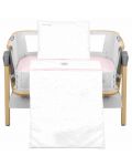 Set de lenjerie de pat pentru pătuț mini din 5 piese KikkaBoo - Dream Big, roz - 1t