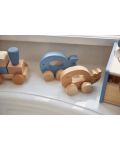Jucărie din lemn pentru copii Jollein - Cărucior, Sea Animal Blue - 5t