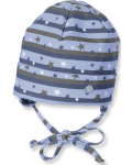 Pălărie pentru bebeluși Sterntaler - la stele, 39 cm, 3-4 luni, albastru-gri - 1t