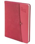 Caiet de notițe Spree Canberra - Cu buzunar GSM și stilou, 168 de foi, roșu, 2024 - 1t
