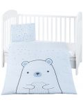 Set de dormit cu 3 piese KikkaBoo Baby Sleep Set - Bear with me, albastru - 1t
