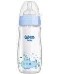 Biberon din sticlă termorezistentă Wee Baby Classic Plus - 280 ml, albastru - 1t