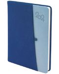 Caiet de notițe Spree Canberra - Cu buzunar GSM și stilou, 168 de foi, albastru, 2024 - 1t