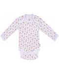 Body cu mânecă lungă pentru bebeluşi Bio Baby - Bumbac organic, 68 cm, 4-6 luni, ecru-alb - 1t