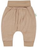 Pantaloni pentru bebeluşi Bio Baby - 68 cm, 4-6 luni, țesătură maro lăptos - 1t