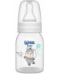 Biberon Wee Baby Classic - 125 ml, alb cu zebră - 1t