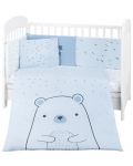 Set de dormit pentru carucior de 6 piese pentru copii KikkaBoo - Bear with me, Blue, 60 х 120 cm - 1t