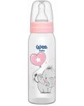 Biberon Wee Baby Classic - 250 ml, roz cu elefant - 1t