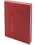 Caiet de notițe Spree Denim - Cu buclă pentru stilou, 168 foi, roșu, 2024 - 1t