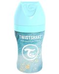 Biberon Twistshake - Marble blue, inox, 260 ml - 2t