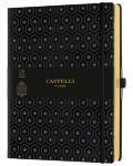 Бележник Castelli Copper & Gold - Honeycomb Gold, 19 x 25 cm, linii - 1t