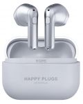 Căști wireless Happy Plugs - Hope, TWS, argintii - 1t