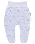 Pantaloni cu botoşei cu imprimeu albastru Bio Baby - Bumbac organic, 86 cm, 12-18 luni - 1t