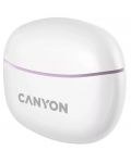 Casti wireless Canyon - TWS5, albe/mov - 3t
