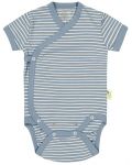 Body bebeluș cu dungi Bio Baby - Bumbac organic, 68 cm, 4-6 luni, albastru - 1t