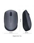 Mouse wireless Logitech - M170, gri - 8t
