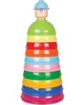Inele pentru copii Pilsan - Piramidă de culori, 10 bucăți - 1t