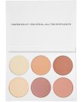 BH Cosmetics - Paletă iluminatoare Spotlight & Highlight, 6 culori - 3t