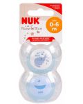 Suzeta NUK Blue, 2 buc, 0-6 luni + cutie - 2t