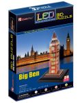Puzzle 3D Cubic Fun de 28 piese si lumini LED - Big Ben (U.K.) - 2t