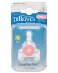 Tetine Dr. Brown's - Pentru biberoane Narrow-Neck Nipple, preemie, 2 bucăți - 2t