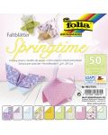 Bloc cu hartii colorate pentru origami Folia - Primavara - 1t