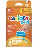 Vopsele pentru pictura cu degetele Carioca Baby - 8 culori, 50ml  - 1t