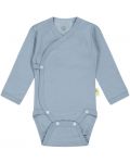 Боди Bio Baby - Bumbac organic, 62 cm, 3-4 luni, albastru - 1t